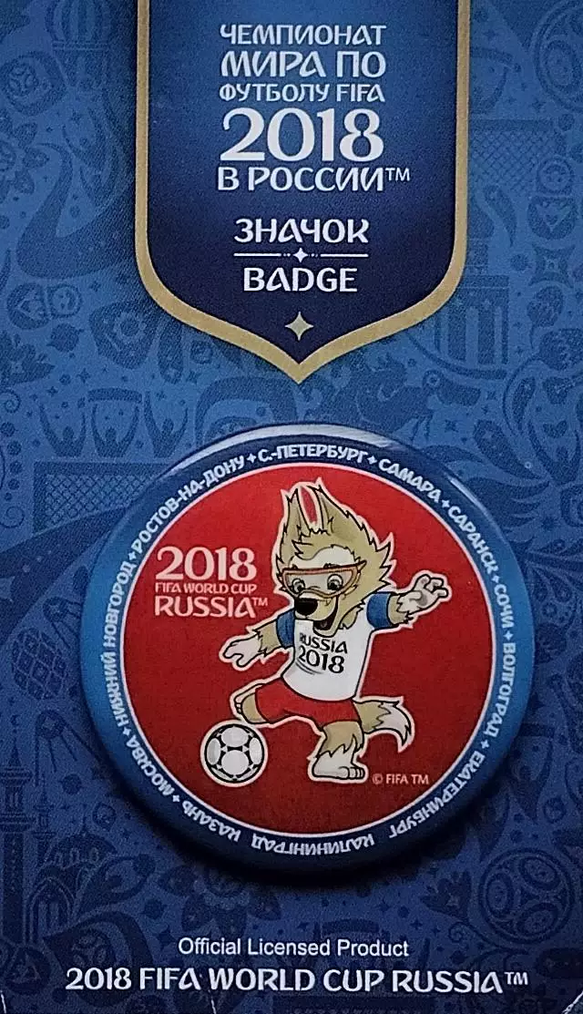 Значок. Чемпионат мира по футболу 2018. Забивака. Круглый. 5