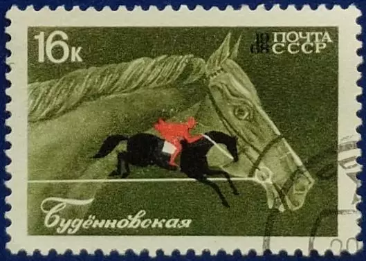 СССР 1968. Коневодство и конный спорт в СССР. Буденновская лошадь. Гашеная.