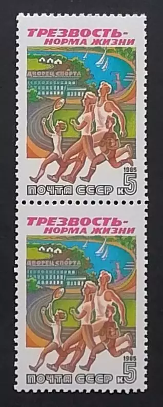 СССР 1985. Трезвость - норма жизни. Семейный спорт. Пара.2