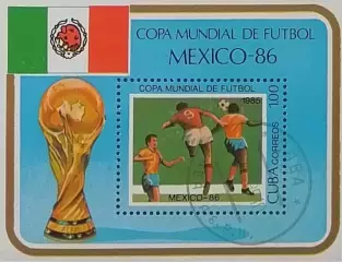 Блок. Куба 1985. Чемпионат мира по футболу. Мексика 1986.
