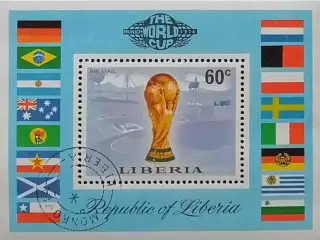Блок. Либерия 1974. Чемпионат мира по футболу. Германия 1974.