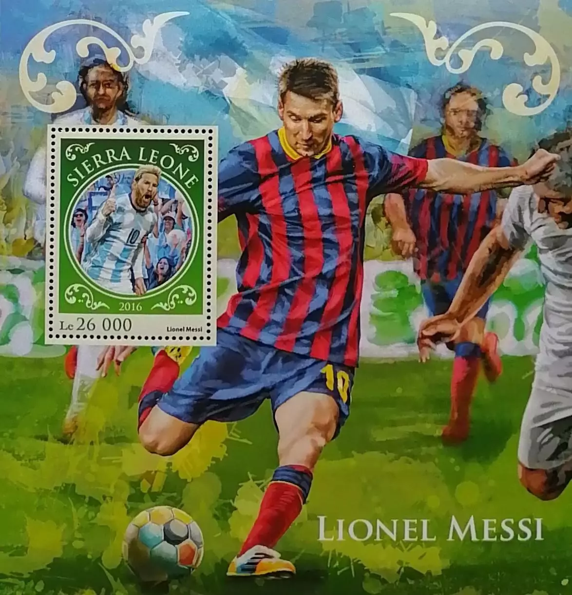 Блок. Сьерра-Леоне 2016. Лионель Месси.