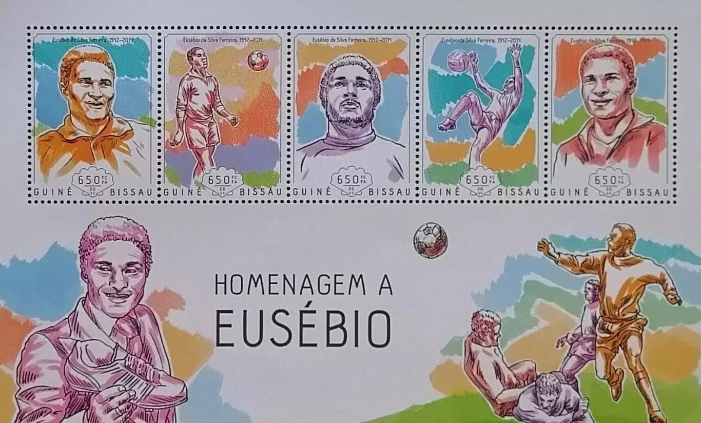 Малый лист. Гвинея-Бисау 2014. Эйсебио.