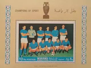 Блок. Манама 1968. Сборная Италия - чемпионы Европы по футболу 1968.