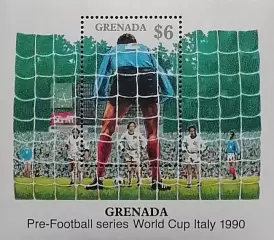 Блок. Гренада 1990. Чемпионат мира по футболу. Италия 1990.