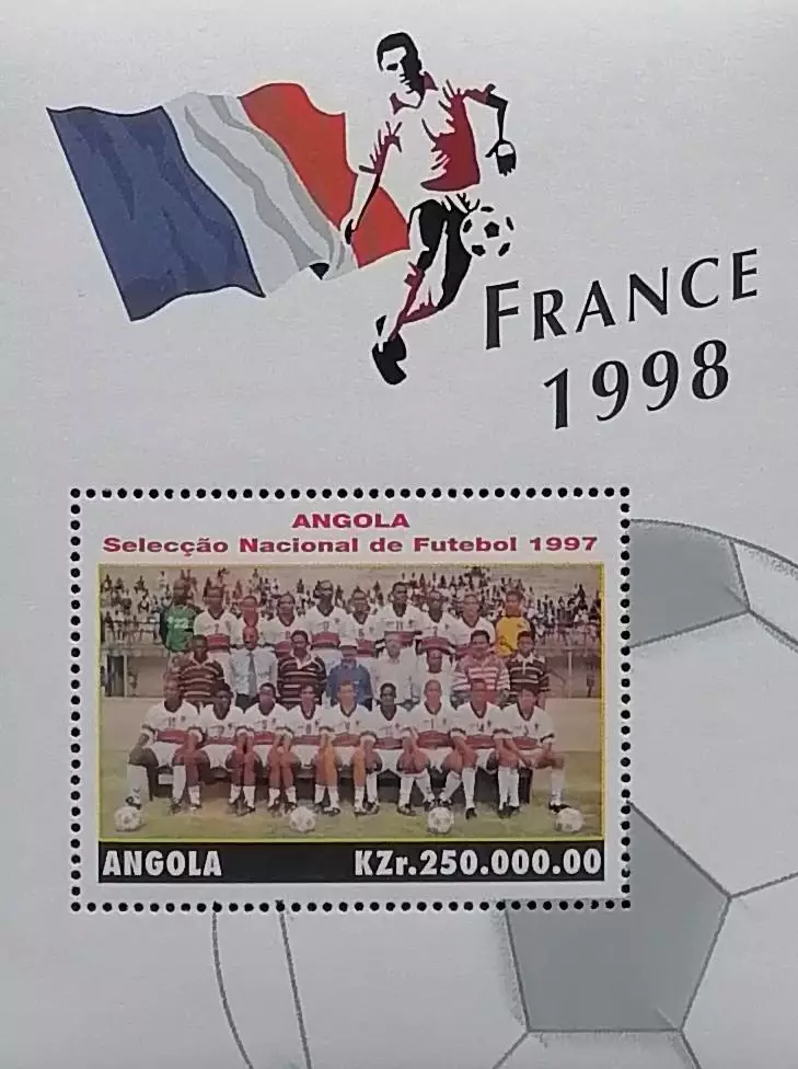 Блок. Ангола 1997. Чемпионат мира по футболу. Франция 1998. Сборная Ангола.