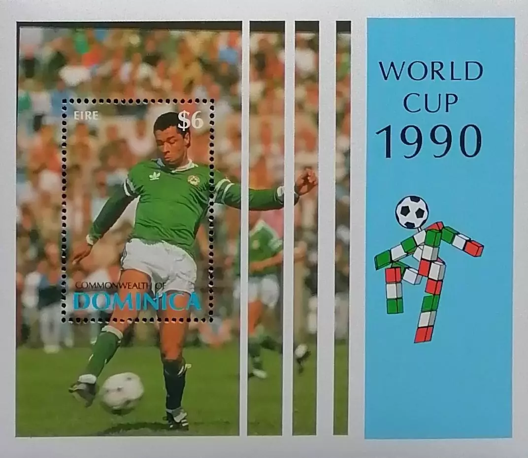 Блок. Доминика 1990. Чемпионат мира по футболу. Италия 1990.