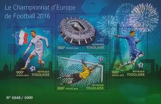 Малый лист. Того 2015. Чемпионат Европы по футболу. Франция 2016.