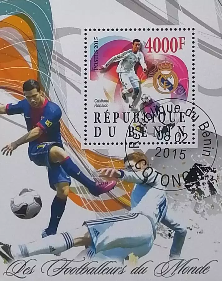 Блок. Бенин 2015. Криштиану Роналду.