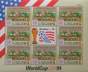 Малый лист. Сент-Винсент и Гренадины 1994. ЧМ по футболу. США 1994. Сб. Мексика.