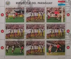 Малый лист. Парагвай 1985. Матч Парагвай - Чили - 17.11.1985.
