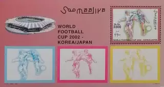 Блок. Сомали 2002. ЧМ по футболу. Япония/Южная Корея 2002. Стадион Южная Корея.