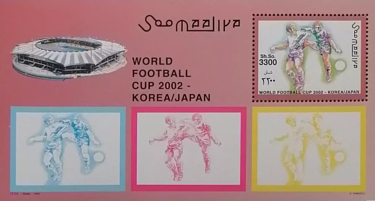 Блок. Сомали 2002. ЧМ по футболу. Япония/Южная Корея 2002. Стадион Южная Корея.