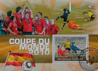 Блок. Того 2010. Чемпионат мира по футболу 2010. Чемпионы мира - сборная Испания