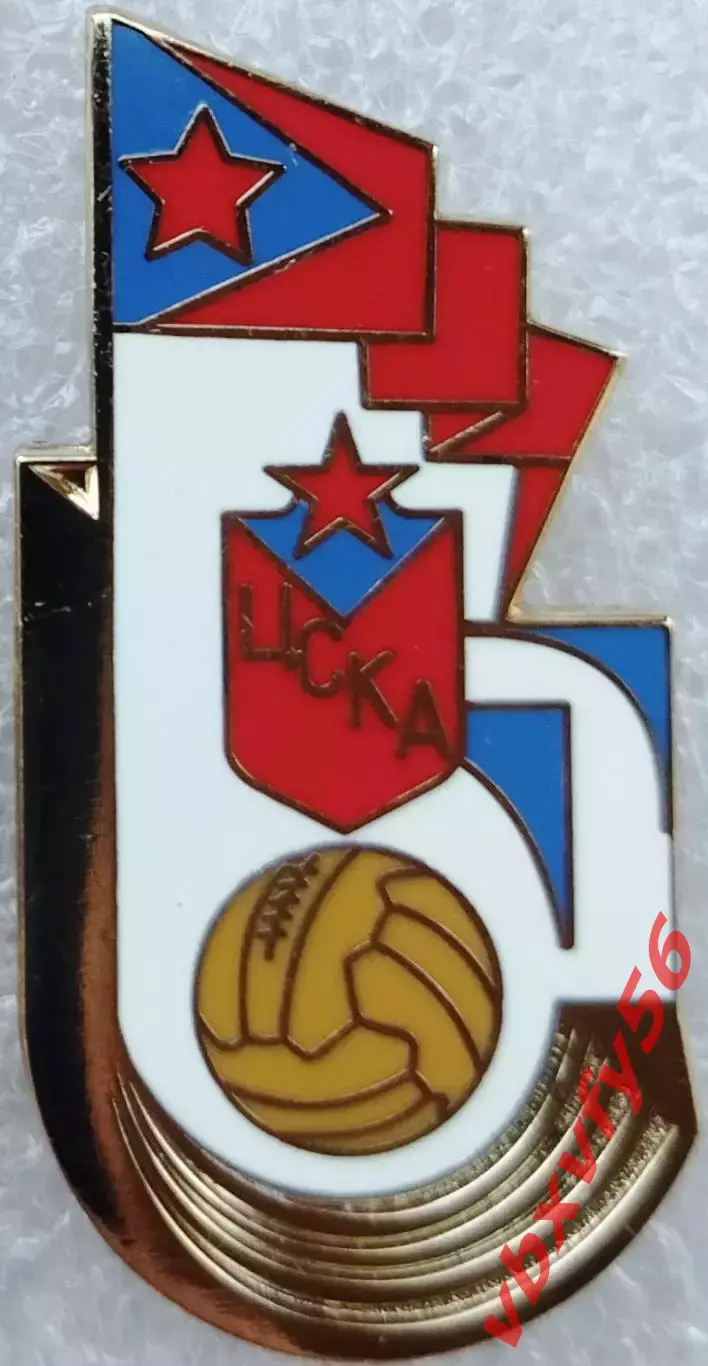 Значок ЦСКА(Москва)-Стадион флаг мяч красный