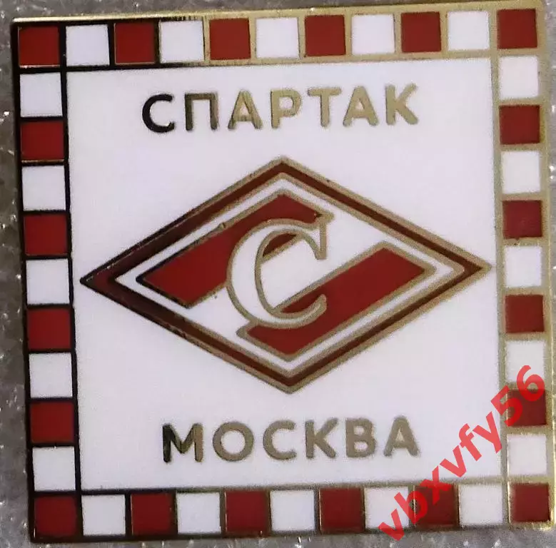 Значок Спартак Москва квадрат белый