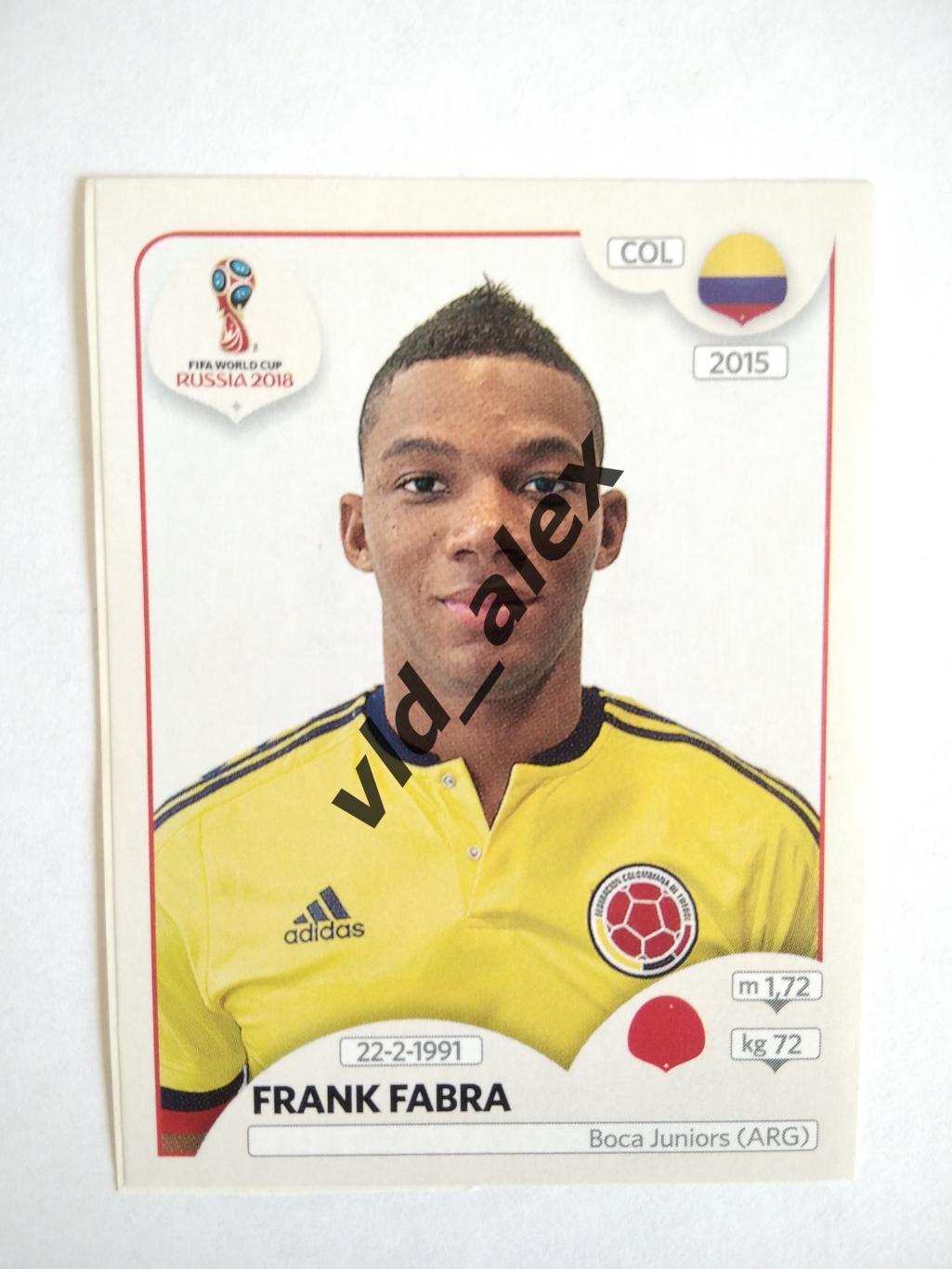 №637 Франк Фабра Panini Road to 2018 FIFA World Cup Russia