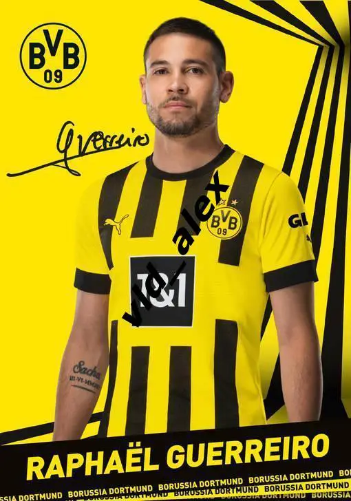 Автограф Рафаэля Геррейро (Боруссия Дортмунд)