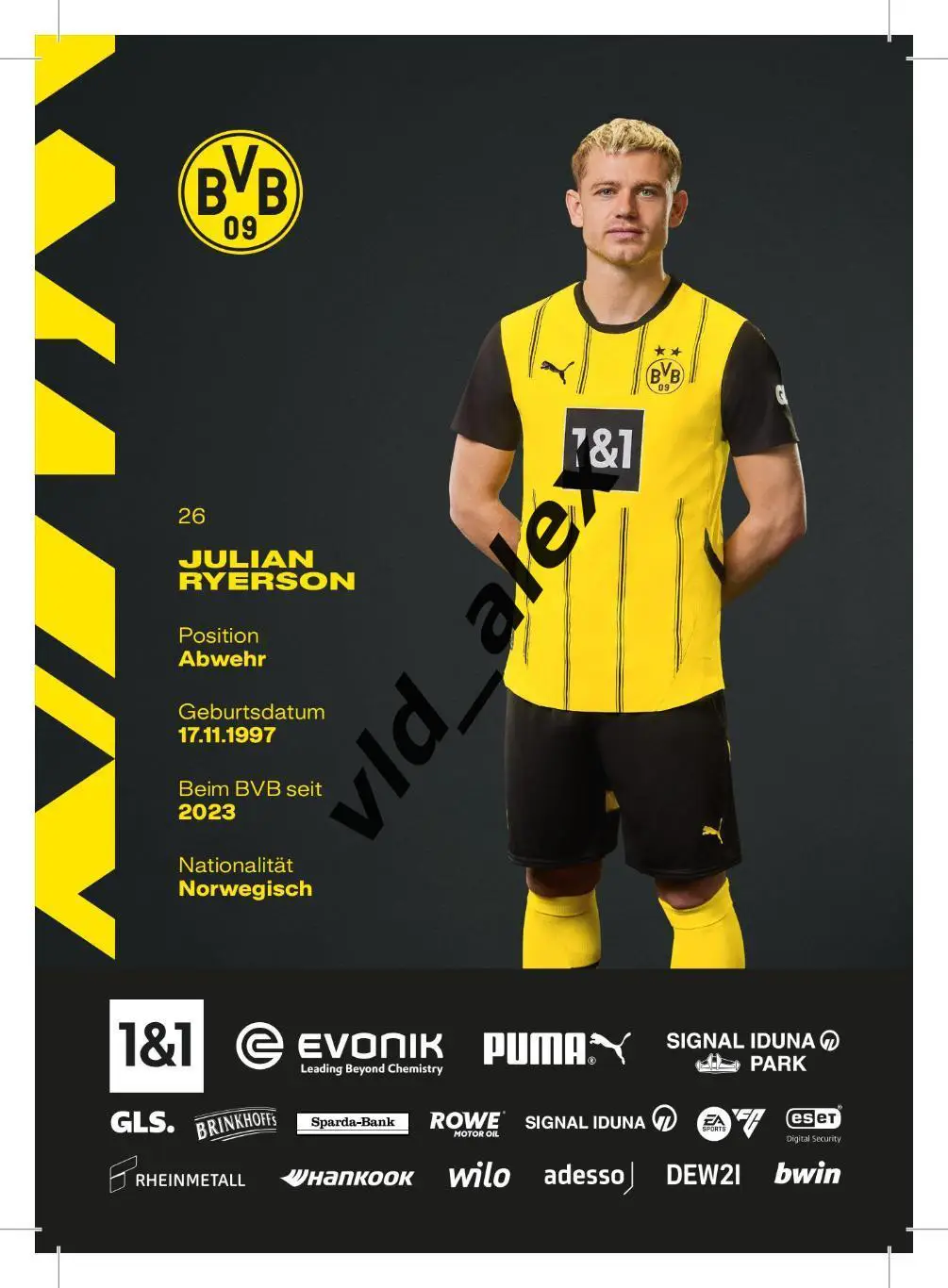 Автограф Юлиана Рюерсона (Боруссия Дортмунд) 1