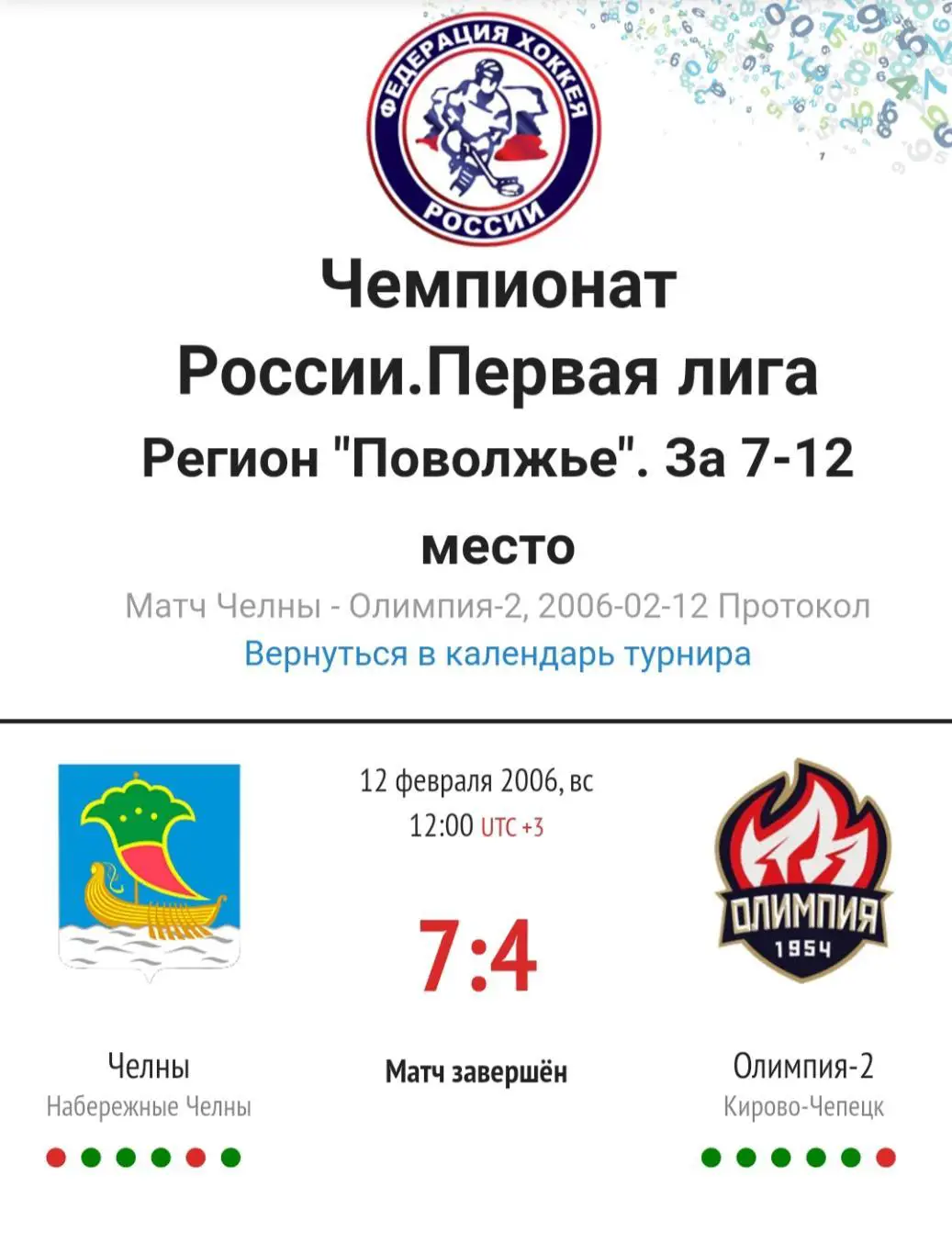 Билет Чемпионат России по хоккею 1 лига 2006г. 1