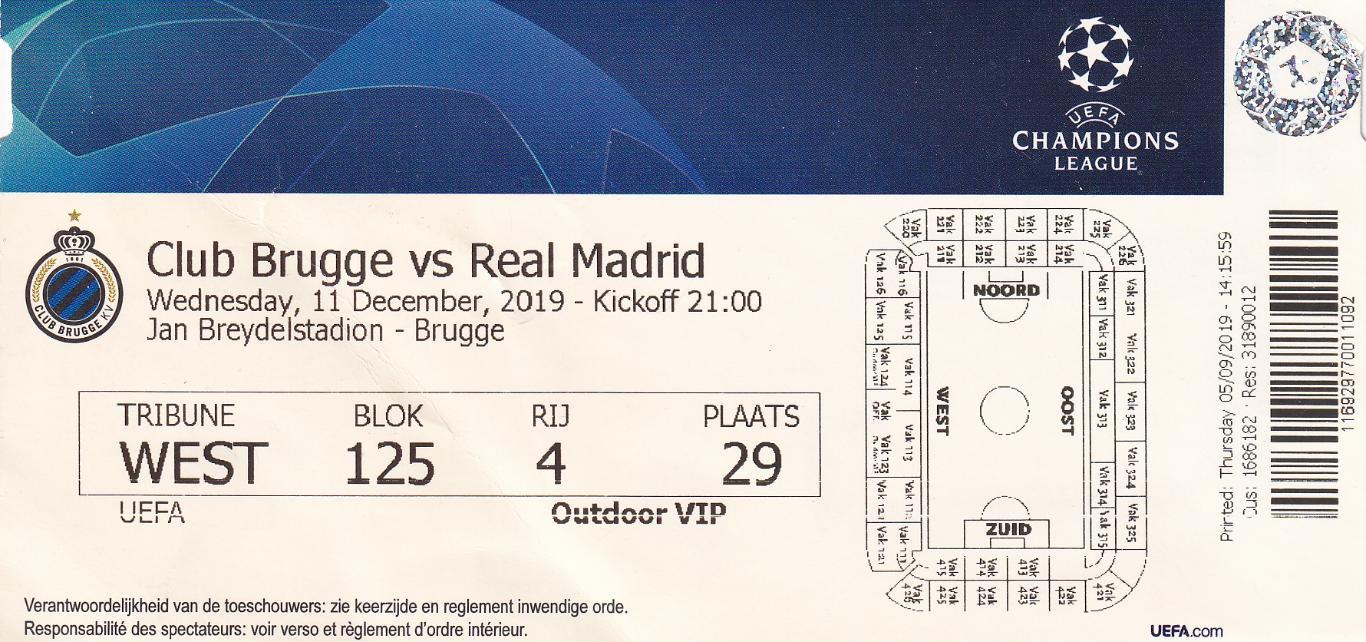 ЛЧ Брюгге - Реал Мадрид, 11.12.2019