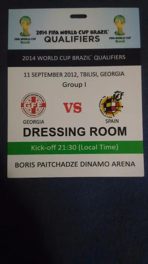 Бейдж. Грузия - Испания 2012