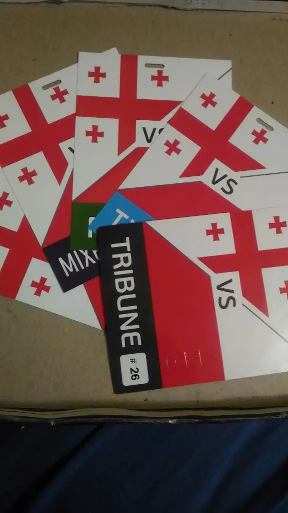 Разные бейджи. Грузия - Польша 2014