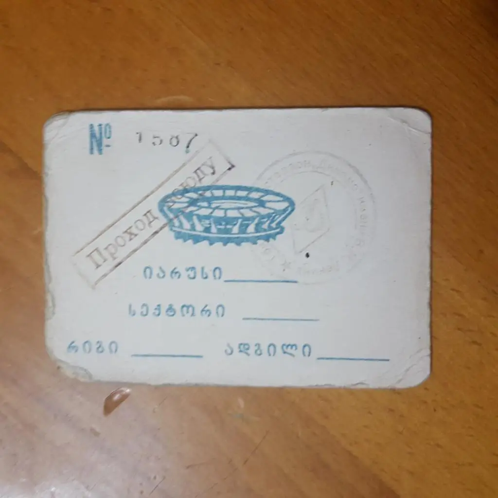 Пропуск на стадион Динамо Тбилиси 1989 г. 1