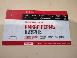 Амкар Пермь - Кубань Краснодар. 27.09.2023
