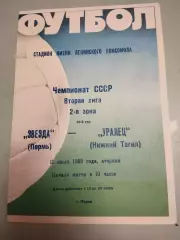 Звезда Пермь - Уралец Нижний Тагил. 11.07.1989