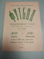 Звезда Пермь - Сталь Чебоксары. 07.10.1985