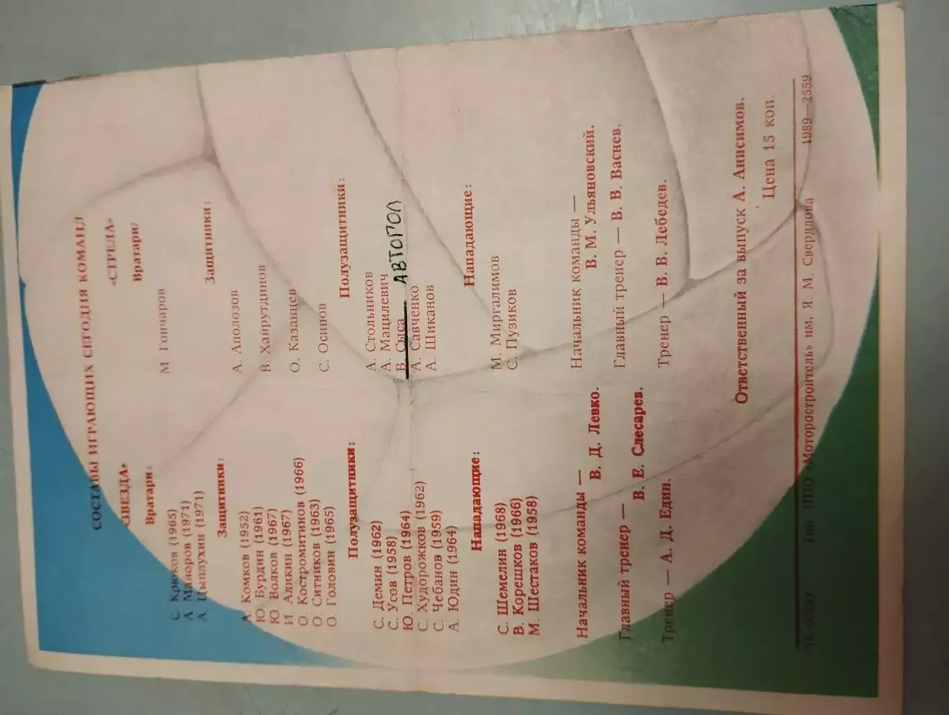 Звезда Пермь - Стрела Челябинск. 23.06.1989 1