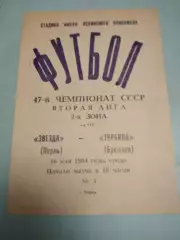 Звезда Пермь - Турбина Брежнев. 16.05.1984