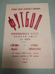 Звезда Пермь - Сталь Чебоксары. 25.07.1984