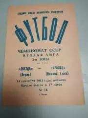 Звезда Пермь - Уралец Нижний Тагил. 14.09.1984