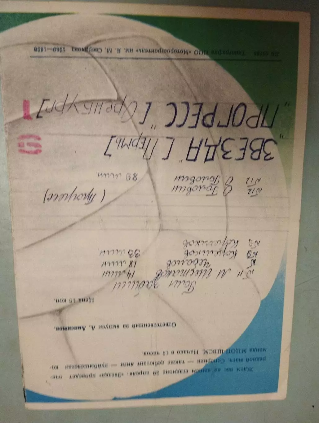 Звезда Пермь - Прогресс Оренбург. 25.04.1989 1