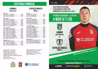 Предзаказ. Химик Дзержинск - Торпедо Миасс. 04.05.2024