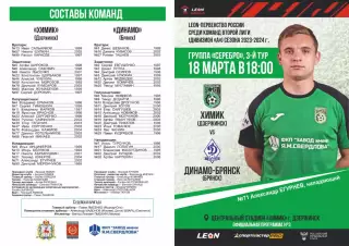 Предзаказ. Химик Дзержинск - Динамо Брянск. 18.03.2024