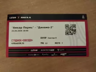 Амкар Пермь - Динамо-2 Москва. 25.04.2026