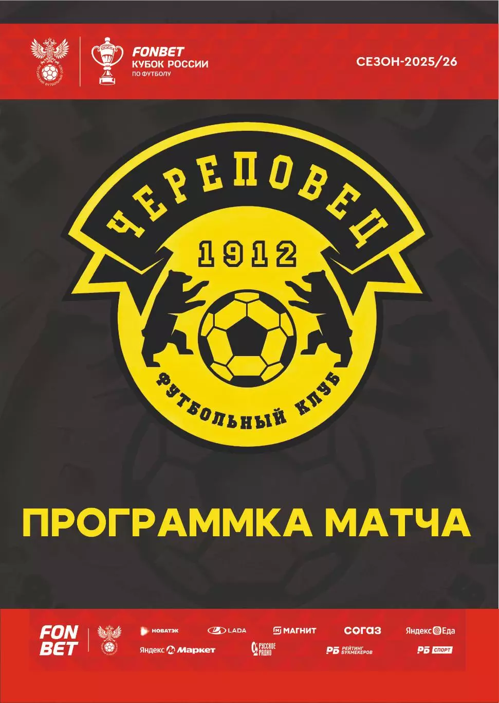 Предзаказ. Череповец - Звезда Санкт-Петербург. 20.08.2025 Кубок