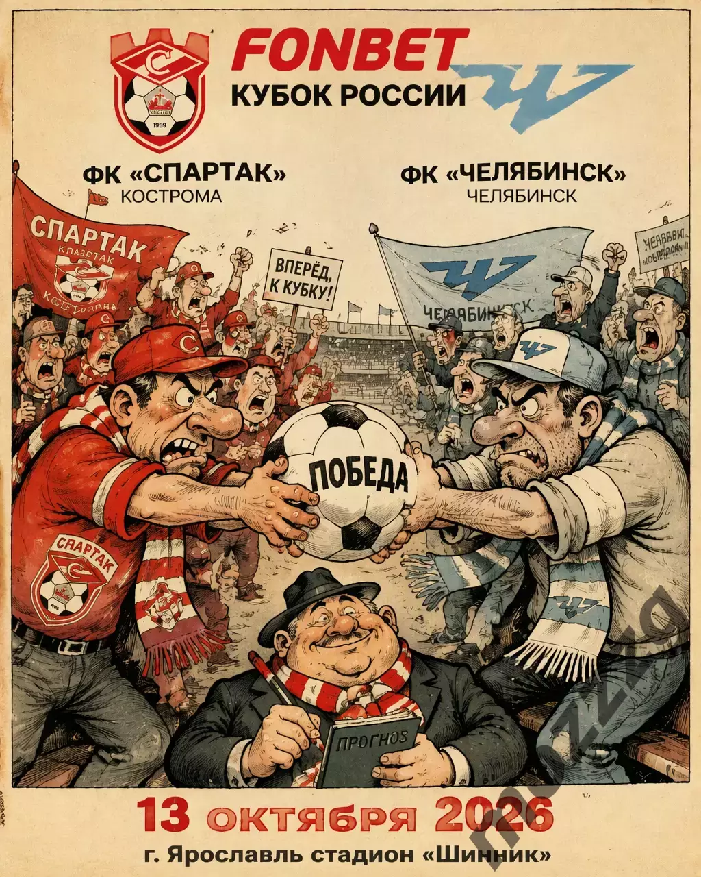 Предзаказ. Спартак Кострома - Челябинск 13.10.2026. Путь регионов пятый раунд