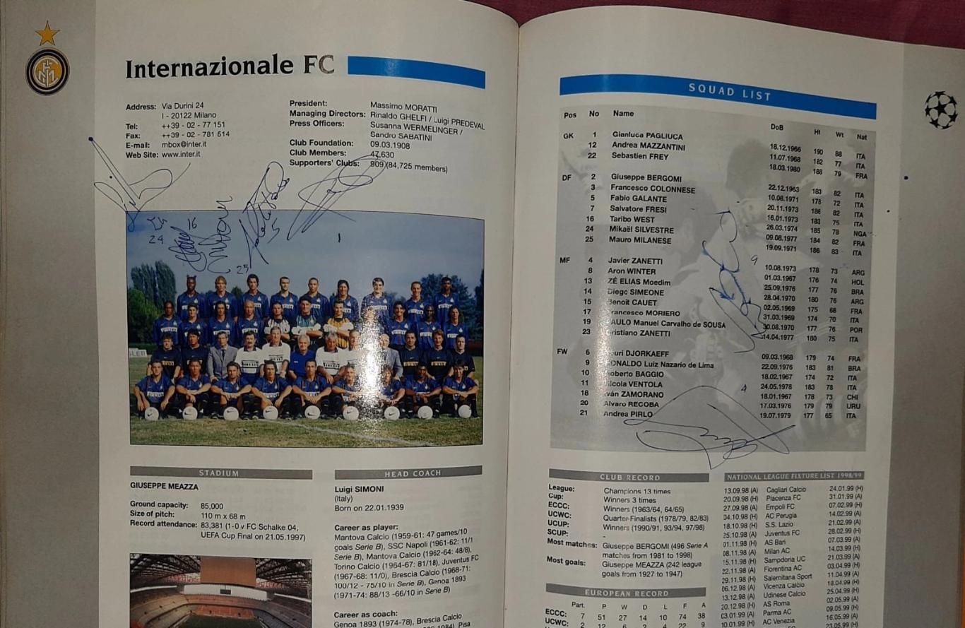 Программа Champions League 1998/99 3
