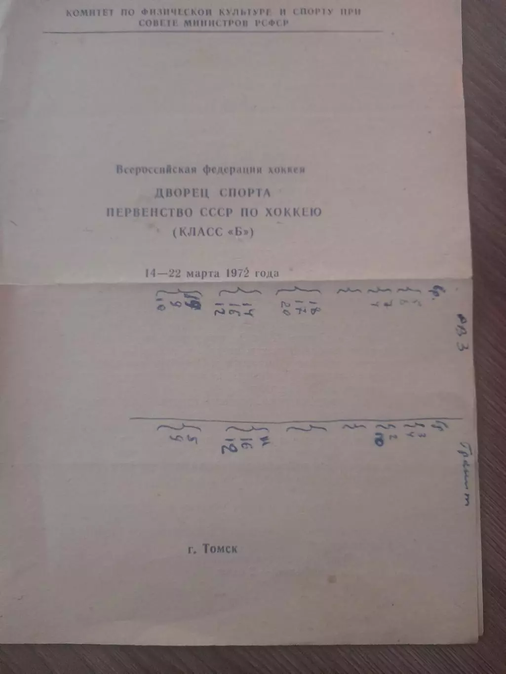 Томск 1972 хоккей турнир Горький Новоуральск Рига
