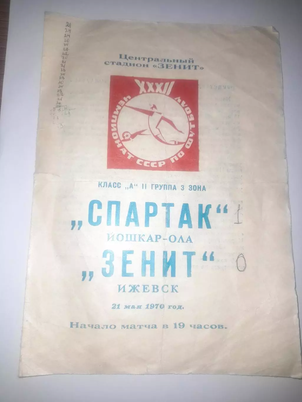 Зенит Ижевск - Спартак Йошкар - Ола 1970