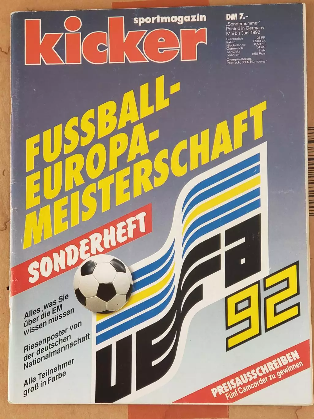 Футбольный журнал- KICKER EM 92