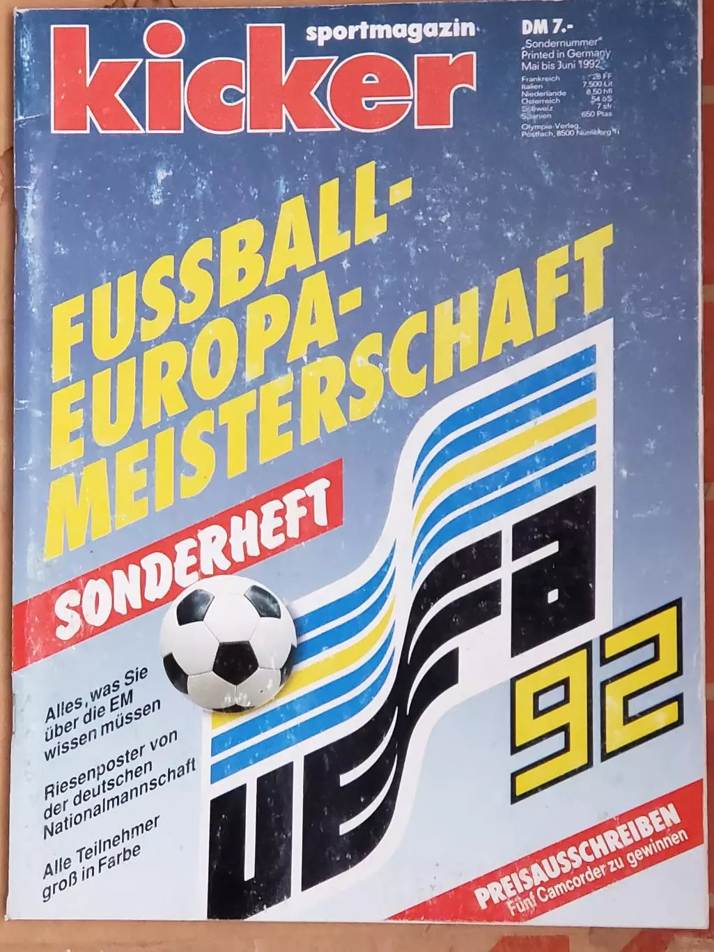 Футбольный журнал- KICKER EM 92