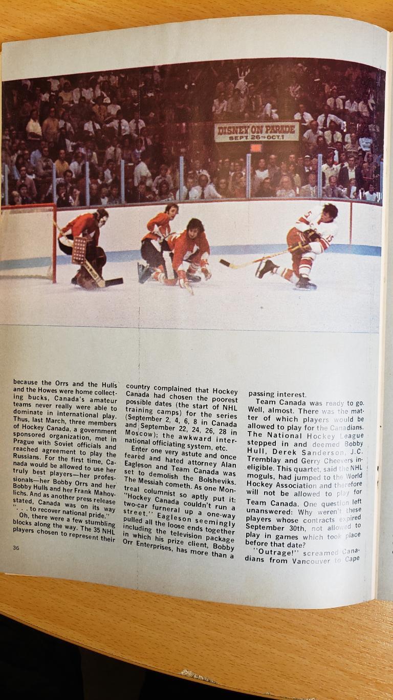 Хоккей. Журнал Хоккей иллюстрации.Серии игр Канада СССР 1972 3