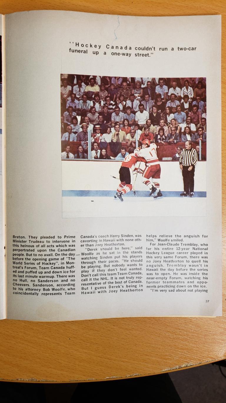 Хоккей. Журнал Хоккей иллюстрации.Серии игр Канада СССР 1972 4