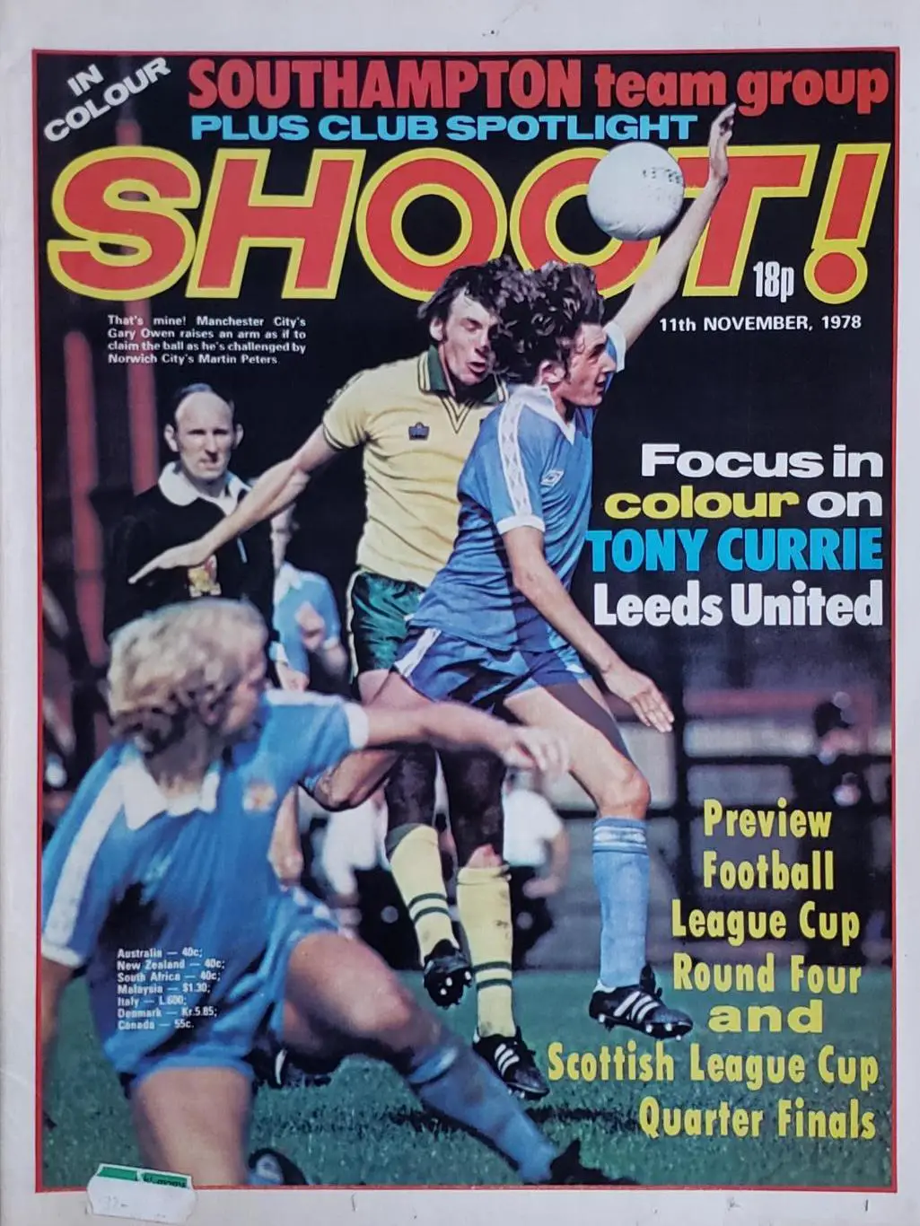 Футбольный журнал- SHOOT ноябрь 1978