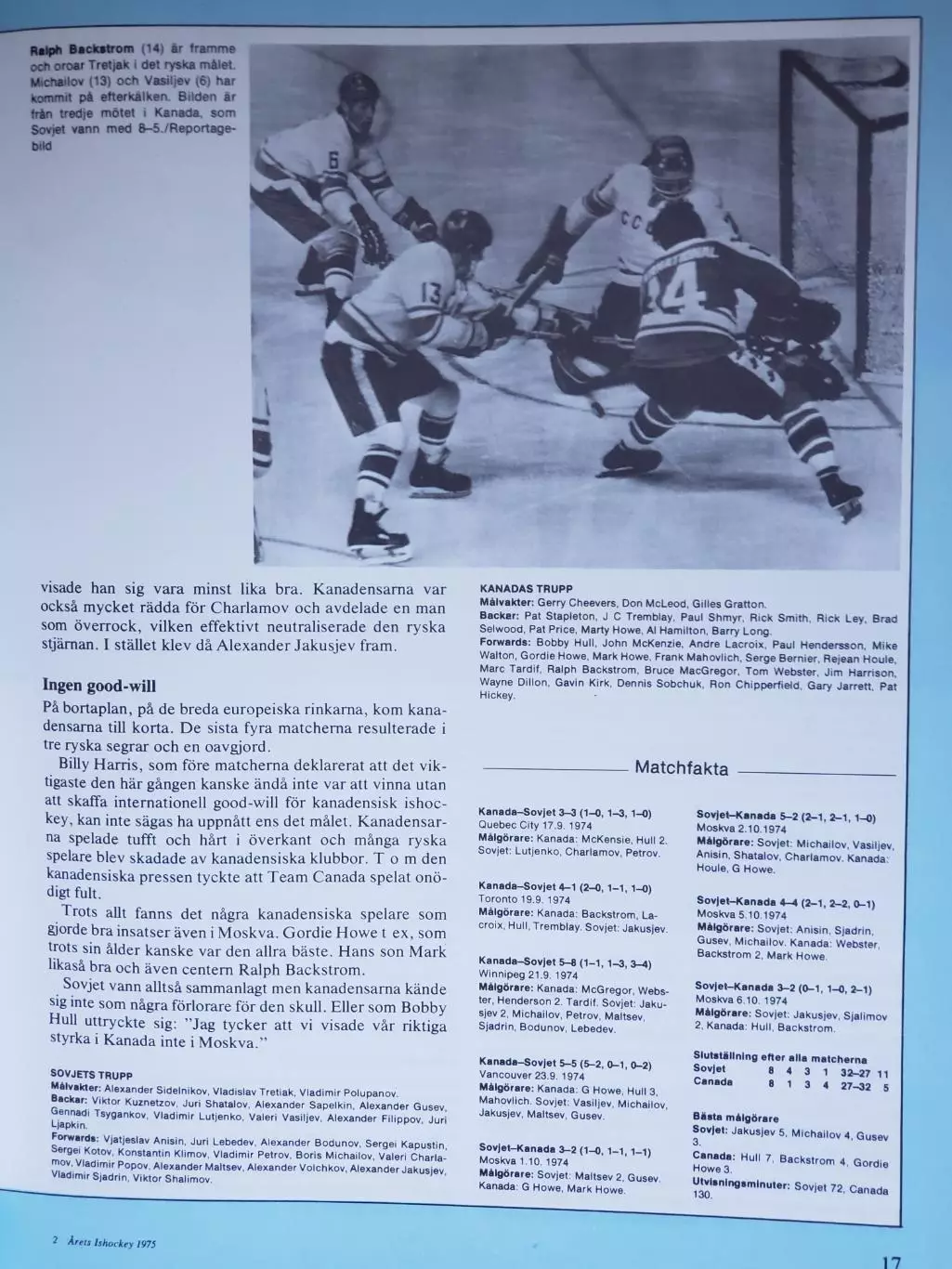 Книга- Фотоальбом Хоккей 1975 2